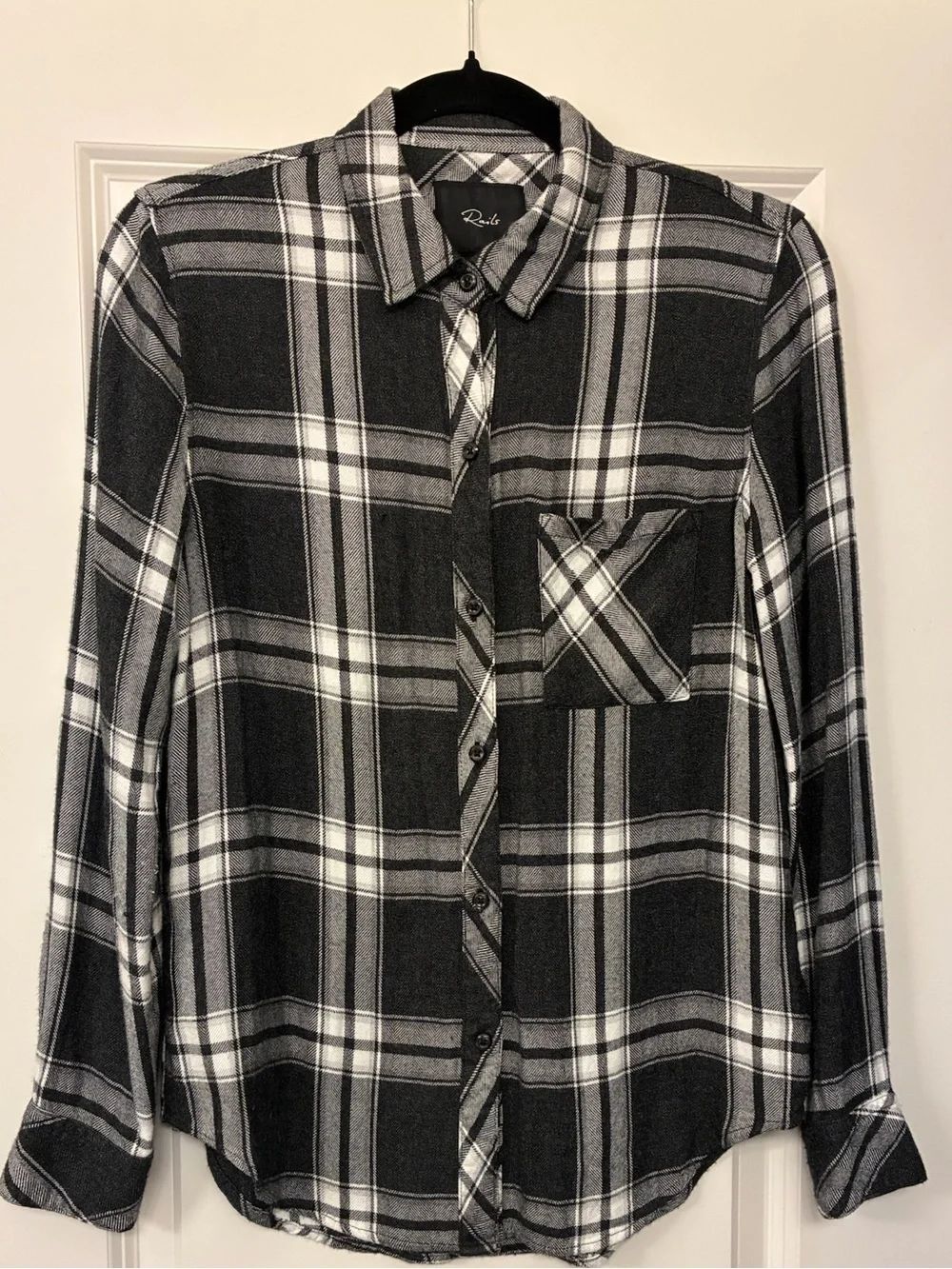 RAILS Hunter Coal White Plaid Flannel Shirt
